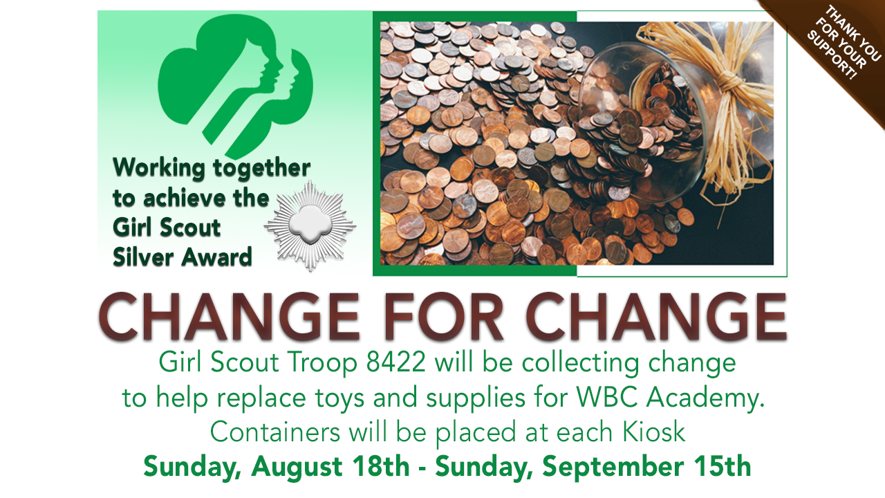 Girl Scout Change for Change Drive: Westside Baptist Church
