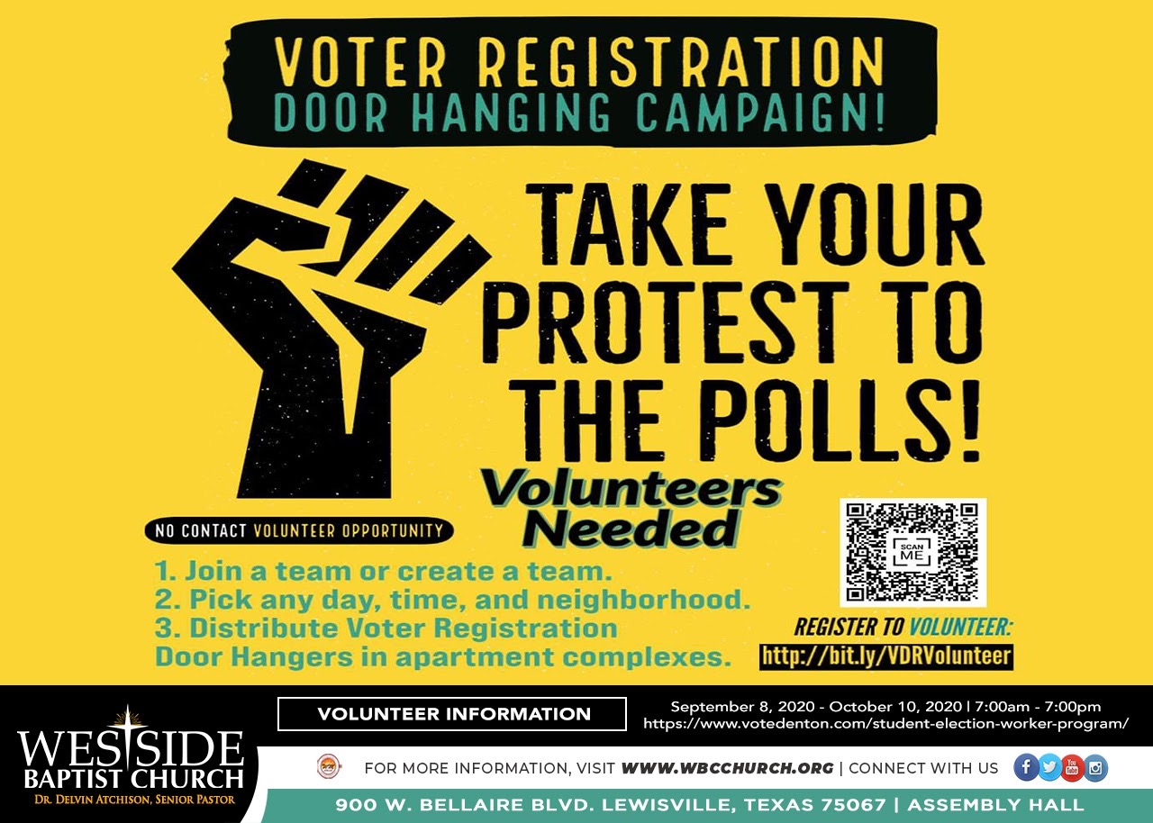 Voter Registration Door Hanging Campaign at Westside